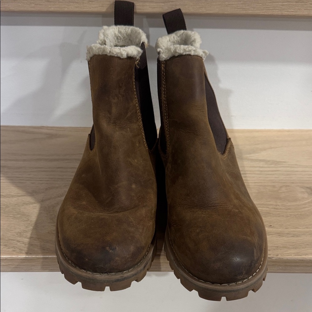 Ladies size 8 OKER Maci  Brown Leather winter Boots